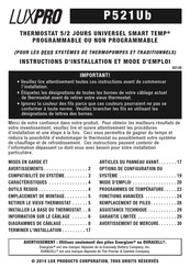 LuxPro P521Ub Instructions D'installation Et Mode D'emploi