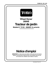 Toro Wheel Horse 268HE Notice D'emploi