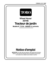 Toro Wheel Horse 267HE Notice D'emploi