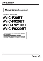 Pioneer AVIC-F920BT Manuel De Fonctionnement