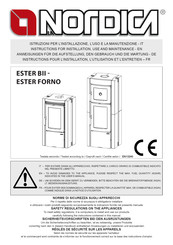 LA NORDICA ESTER FORNO Instructions Pour L'installation, L'utilisation Et L'entretien