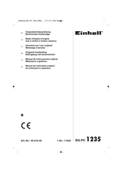 EINHELL BG-PC 1235 Mode D'emploi D'origine