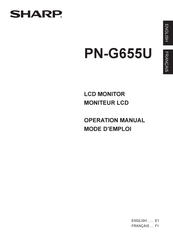 Sharp PN-G655U Mode D'emploi