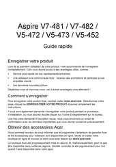 Acer Aspire V7-481 Guide Rapide