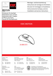 KWC MOTION 26.884.073 Instructions De Montage Et D'entretien