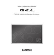 Gaggenau CK 481-6 Série Notice D'utilisation Et D'installation