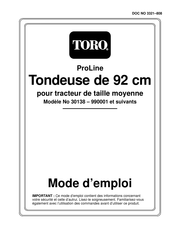 Toro 990001 Mode D'emploi