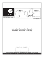 Kalia CITÉ Diver KF1115 Instructions D'installation - Garantie