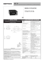 gefran 40T 72 Manuel D'utilisation