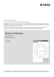 Asko TD85.13 Notice D'utilisation