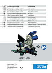 Güde GRK 190/150 Traduction Du Mode D'emploi D'origine