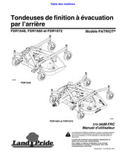 Land Pride PATRIOT FDR1660 Manuel D'utilisateur