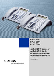 Siemens optiPoint 500 standard Mode D'emploi