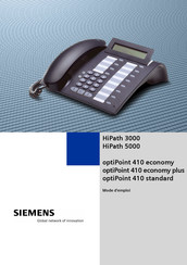 Siemens optiPoint 410 standard Mode D'emploi