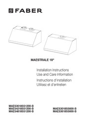 Faber MAES3618SS1200-B Instructions D'installation, D'utilisation Et D'entretien