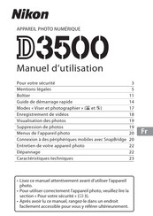 Nikon D3500 Manuel D'utilisation