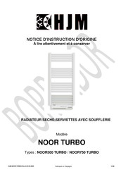 HJM NOOR TURBO Série Notice D'instruction D'origine