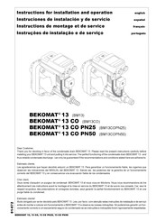 Beko BEKOMAT 13 CO PN50 Instructions De Montage Et De Service
