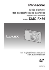 Panasonic LUMIX DMC-FX66 Mode D'emploi