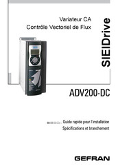 gefran ADV200 DC Série Guide Rapide Pour L'installation