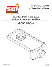 SBI AC01204 Instructions D'installation