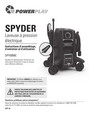 Powerplay SPY2050C Instructions D'assemblage, D'entretien Et D'utilisation