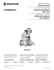 Pentair HYDROMATIC HPUSP125 Notice D'utilisation