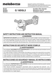 Metabo HPT G 18DSL2 Manuel D'instructions