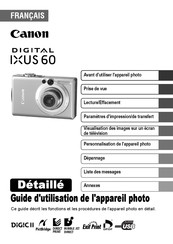 Canon DIGITAL IXUS 60 Guide D'utilisation