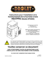 Drolet DF03000 Instructions Pour L'installation Et Le Fonctionnement