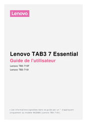 Lenovo TB3-710F Guide De L'utilisateur