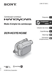 Sony HANDYCAM DCR-HC28E Mode D'emploi