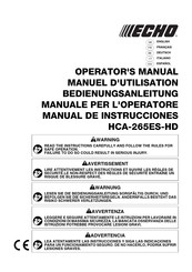 Echo HCA-265ES-HD Manuel D'utilisation