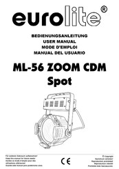 EuroLite ML-56 ZOOM CDM Spot Mode D'emploi