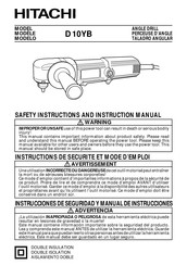 Hitachi D 10YB Instructions De Sécurité Et Mode D'emploi