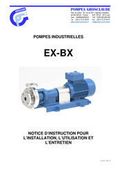 GROSCLAUDE BX 316 Manuel D'instructions Pour L'installation, L'utilisation Et L'entretien