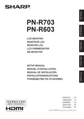 Sharp PN-R703 Manuel D'installation