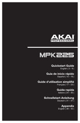 Akai Professional MPK225 Guide D'utilisation Simplifié