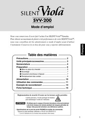 Yamaha SILENT Viola SVV-200 Mode D'emploi