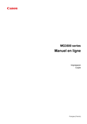 Canon MG3500 Série Manuel En Ligne