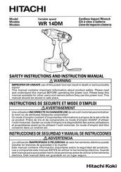 Hitachi WR 14DM Instructions De Sécurité Et Mode D'emploi