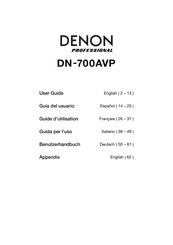 Denon Professional DN-700AVP Guide D'utilisation