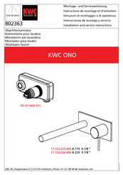 KWC ONO 11.152.034.000 Instructions De Montage Et D'entretien