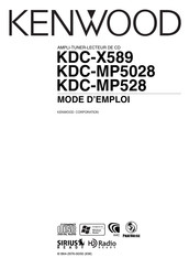 Kenwood KDC-X589 Mode D'emploi
