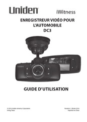 Uniden iWitness DC3 Guide D'utilisation