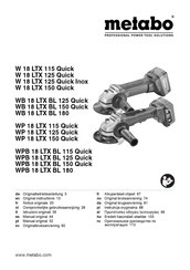 Metabo W 18 LTX 150 Quick Notice Originale