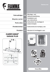 Fiamma Carry-bike garage plus 02093-78 Instructions De Montage Et Mode D'emploi