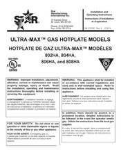 Star ULTRA-MAX 804HA Instructions D'installation Et D'opération