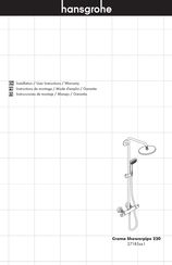 Hansgrohe Croma Showerpipe 220 27185 1 Série Instructions De Montage / Mode D'emploi / Garantie