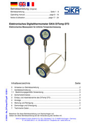 SIKA DiTemp DT3 Série Notice D'utilisation